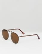 Jeepers Peepers Round Sunglasses In Brown - Brown