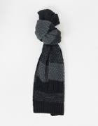 Only & Sons Scarf In Striped Black And Gray