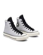 Converse Chuck 70 Hi Glitter Sneakers In Silver/black