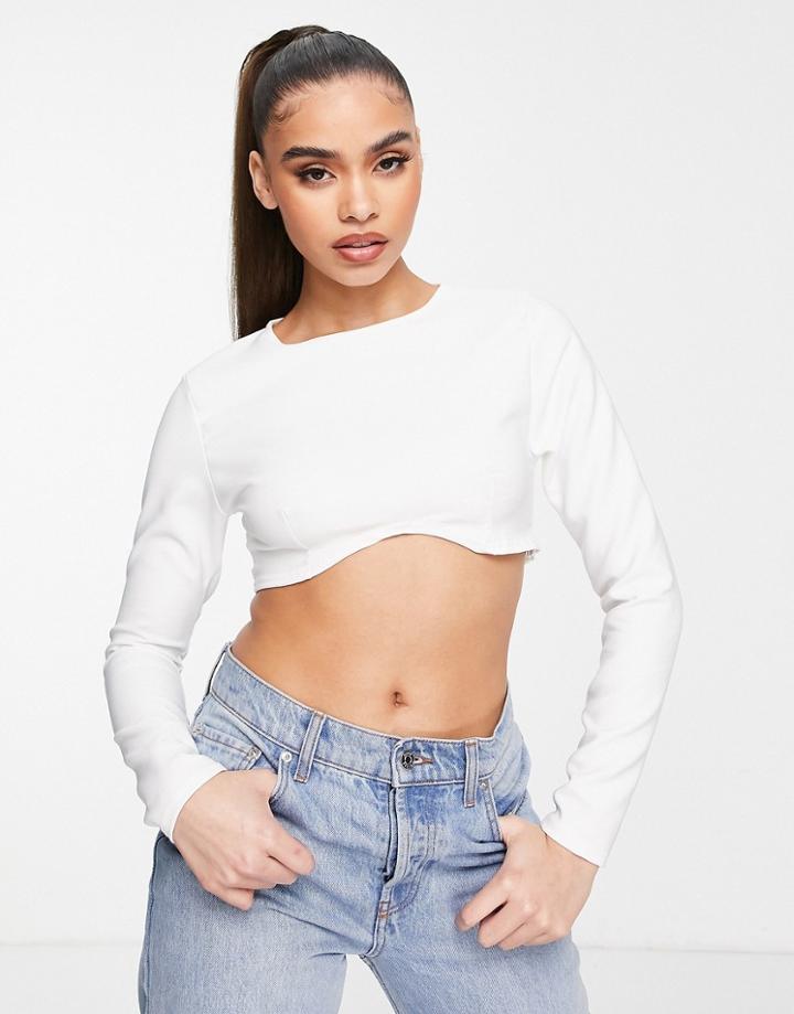Femme Luxe Crop Blouse In White