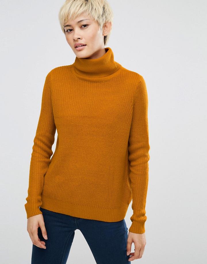 J.d.y Roll Neck Knit Sweater - Orange