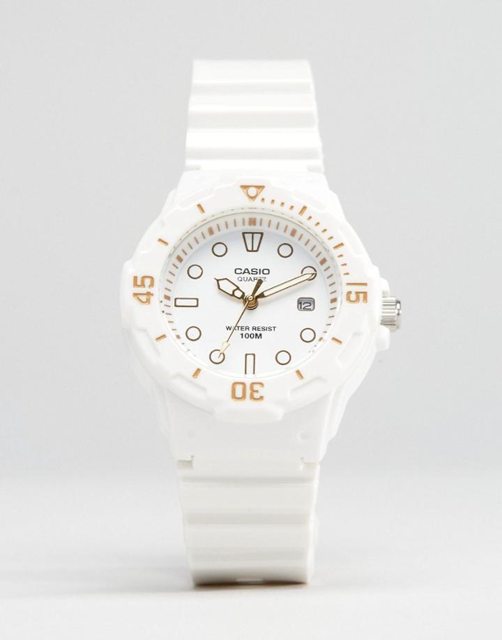 Casio Analogue Watch In White/gold Lrw200h-7e2 - White