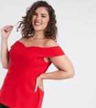 Simply Be Bardot Top In Red