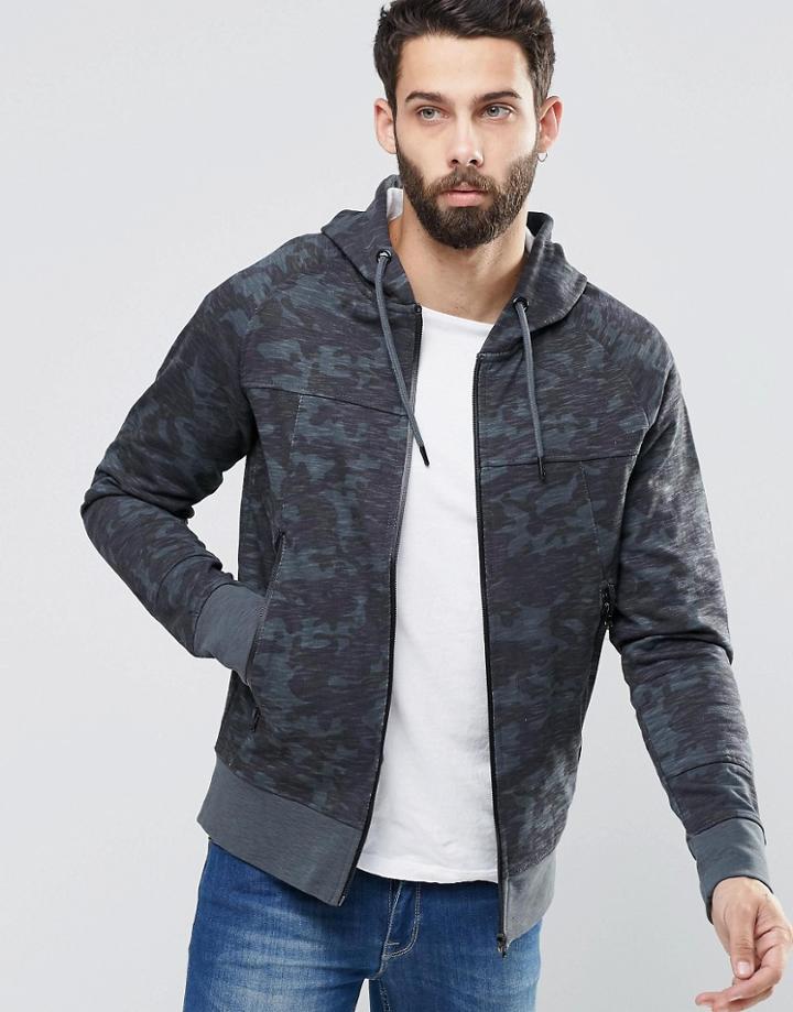 Dead Vinatge Camo Sweat Jacket - Navy