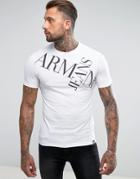 Armani Jeans Crew Neck Large Text T-shirt White - White