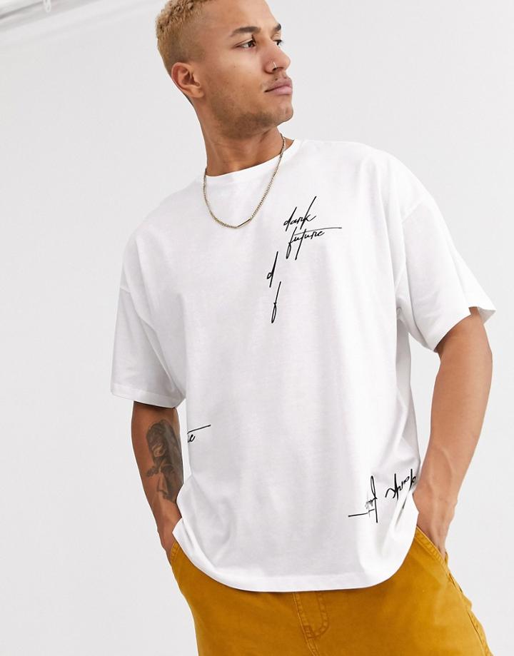 Asos Oversized T-shirt With All Over Dark Future Logo