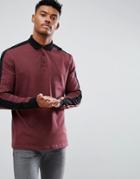 Asos Long Sleeve Polo In Relaxed Fit With Contrast Sleeve Panels - Multi