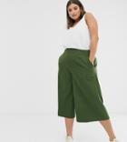 Asos Design Curve Tailored Clean Culottes-green
