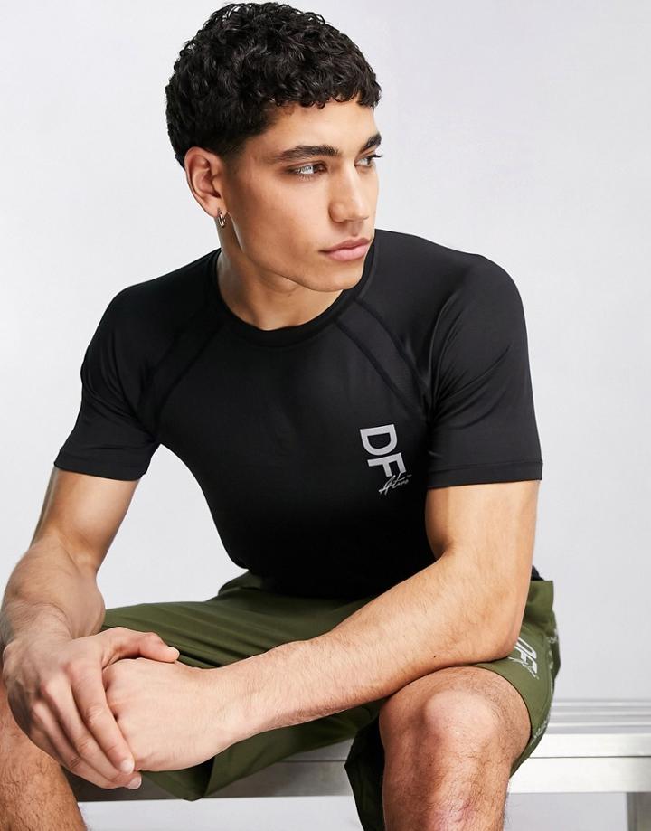 Asos Dark Future Active Training T-shirt With Mesh Panels-black