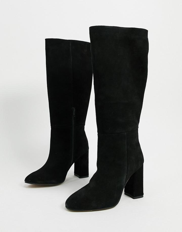 Asos Design Comet Suede Pull On Boots In Black