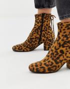 Head Over Heels Oakley Heeled Ankle Boots In Leopard - Multi
