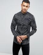 Jack & Jones Premium Slim Brush Print Shirt - Black