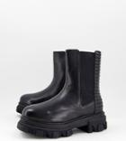 Simply Be Extra Wide Fit Chunky Flat Chelsea Boot In Black