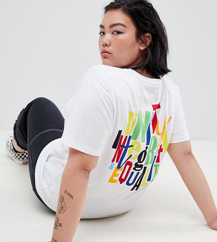 Asos Design X Glaad & Curve T-shirt With Back Print - White