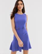 Closet Flared Hem Shift Dress-purple