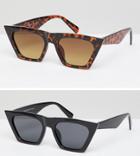 7x 2 Pack Square Frame Sunglasses - Multi