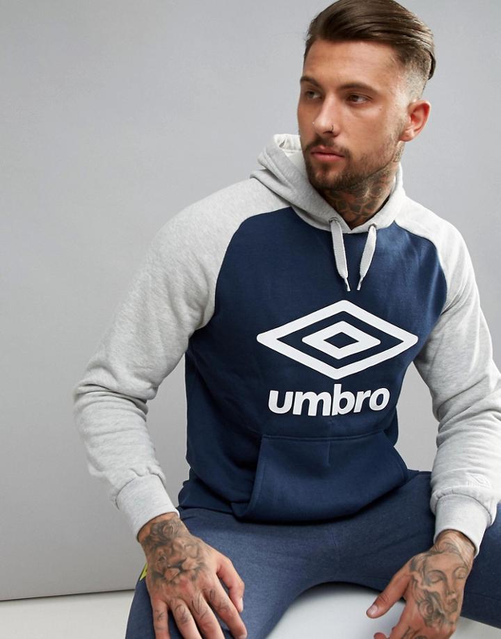 Umbro Large Logo Hoodie In Navy - Navy