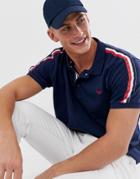 Threadbare Polo With Taping In Navy - Navy