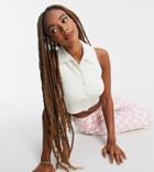 Collusion Mixed Knit Tank In White