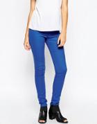 Pieces Funky Fever High Waist Sailor Blue Jeggings - Blue
