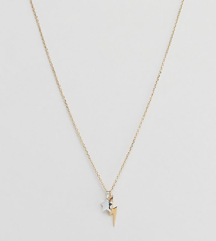 Orelia Gold Plated Lightening Bolt Pendant Necklace In Gift Box - Gold