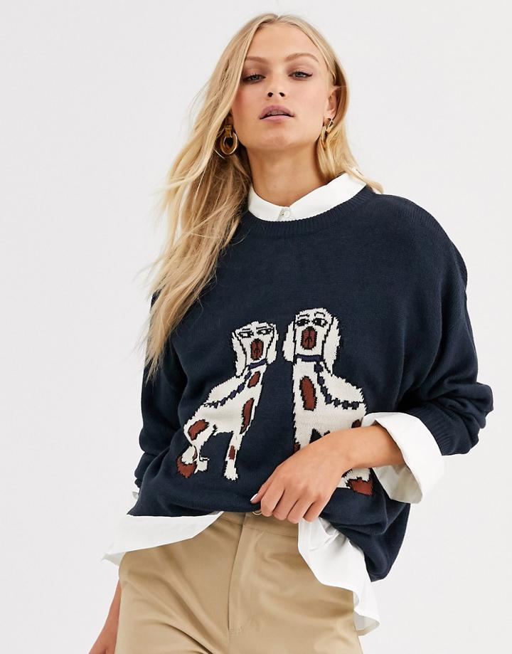 Monki Dog Sweater-multi