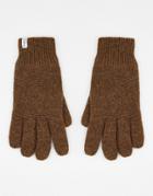 Selected Homme Wool Mix Gloves In Brown