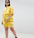 Asos Design X Glaad & Curve Shorts Two-piece In Scribble Print - Yellow