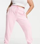 Addias Originals Plus 'logomania' Triple Logo Sweatpants In Pink