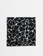 Asos Pocket Square With Giraffe Print In Black - Black