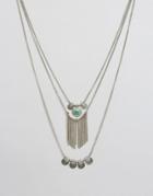 Pieces Beluna Multirow Necklace - Silver