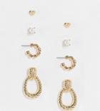 Reclaimed Vintage Inspired Stud And Hoop Pack-gold