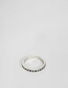 Asos Design Geo-tribal Ditsy Ring In Burnished Silver - Silver