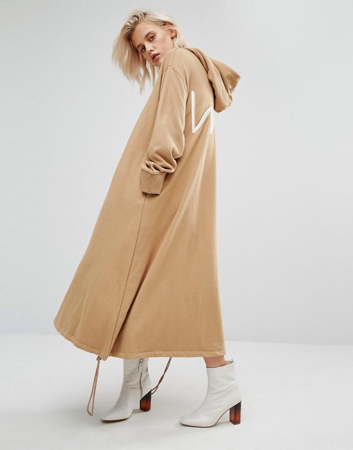 Kkxx Hooded Sweat Dress - Tan