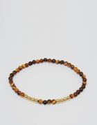 Mister Vellum Tigers Eye Beaded Bracelet - Brown