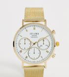 Reclaimed Vintage Inspired Triple Crown Mesh Watch In Gold Exclusive To Asos