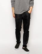 Zee Gee Why Jeans Sticks & Bones Super Skinny Goth Snakeskin Wash - Goth