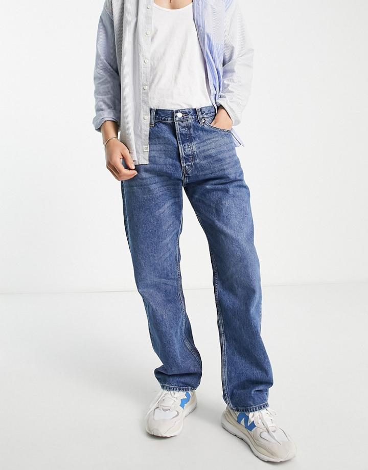 Weekday Space Straight Jeans In Deep Blue