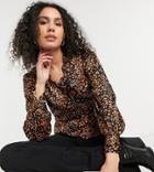 Vero Moda Tall Wrap Blouse In Animal Print-multi