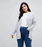 Brave Soul Plus Buzz Cardigan - Gray