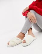 Hollister Faux Fur Supersoft Slippers - White