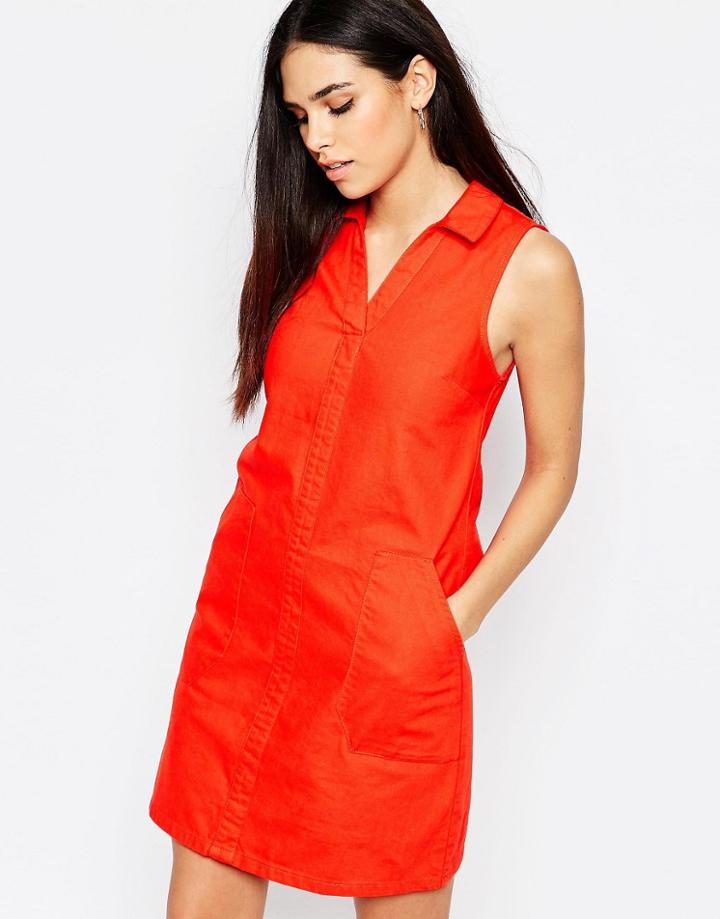 Warehouse Trapeze Dress - Red