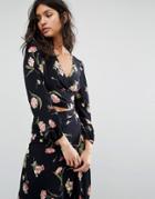 Flynn Skye Long Sleeve Tie Waist Top - Multi