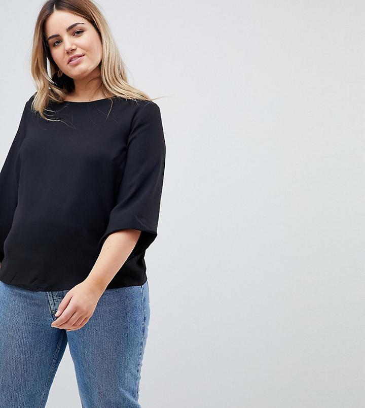 Junarose 3/4 Sleeved Blouse - Black