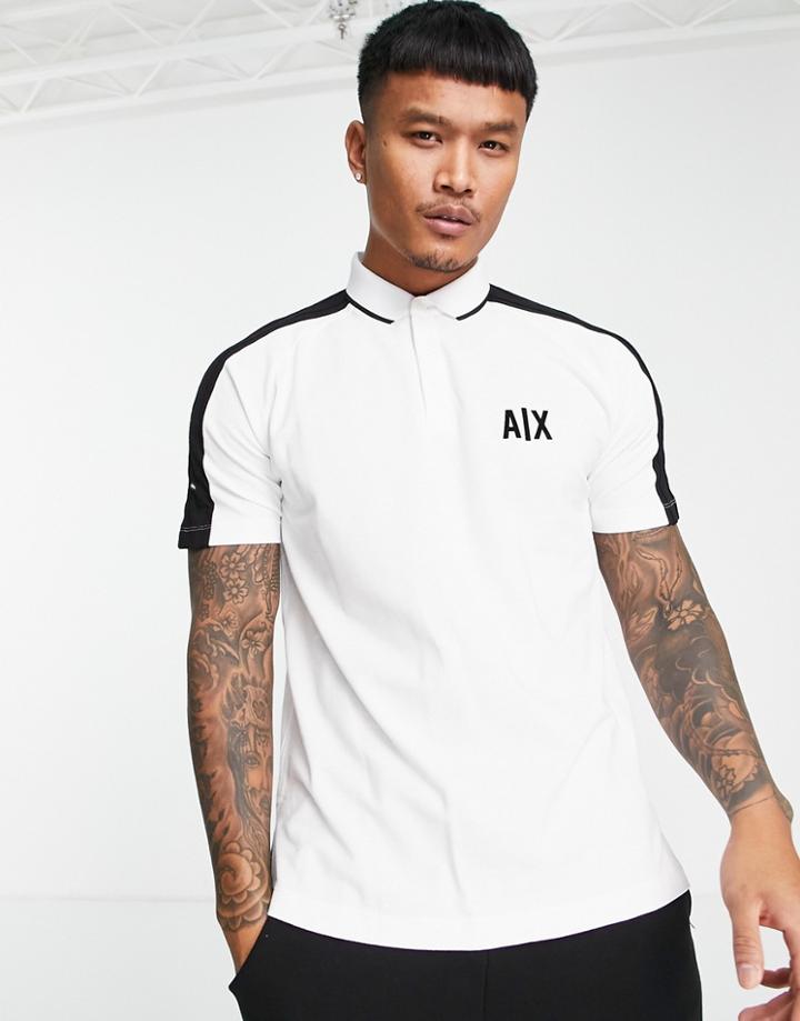 Armani Exchange Panel Logo Polo In White