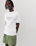 Parlez Trace T-shirt With Embroidered Chest Logo In White