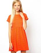 Asos Quilted Smock Dress - Blue