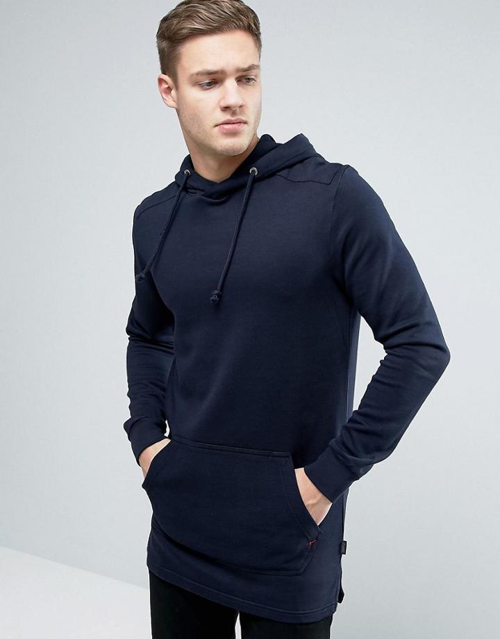 Jack & Jones Originals Oversized Longline Hoodie - Navy