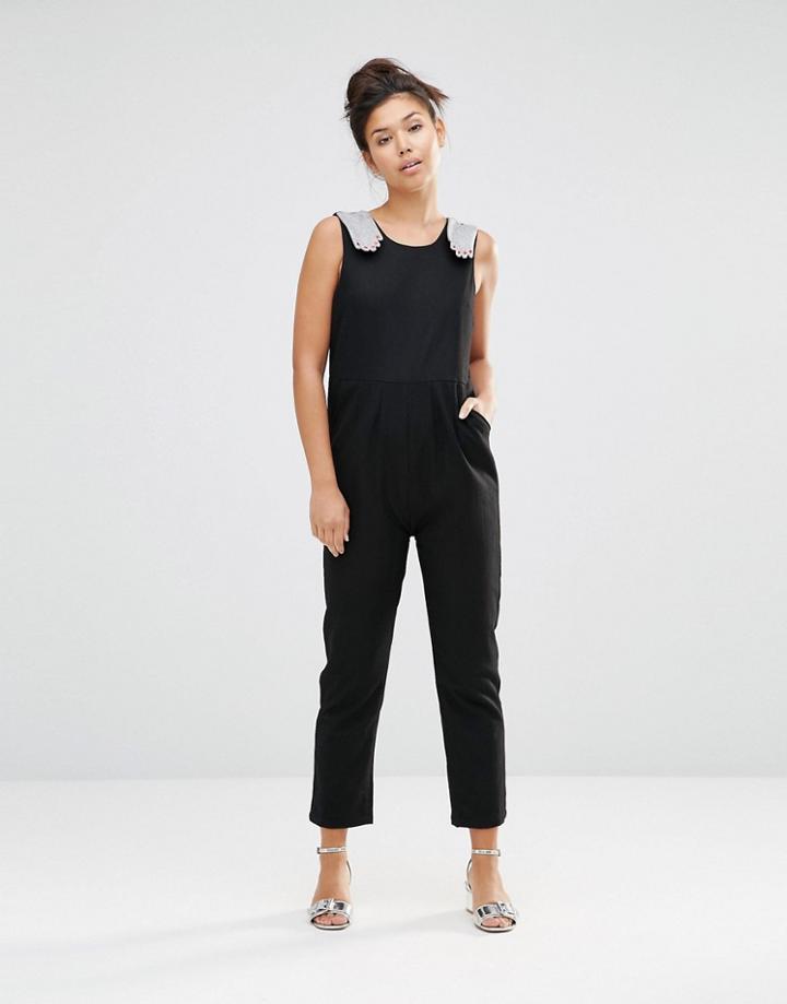 The Whitepepper Hand Detail Jumpsuit - Black