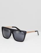 Quay Australia Otl Ii Square Sunglasses In Black - Black